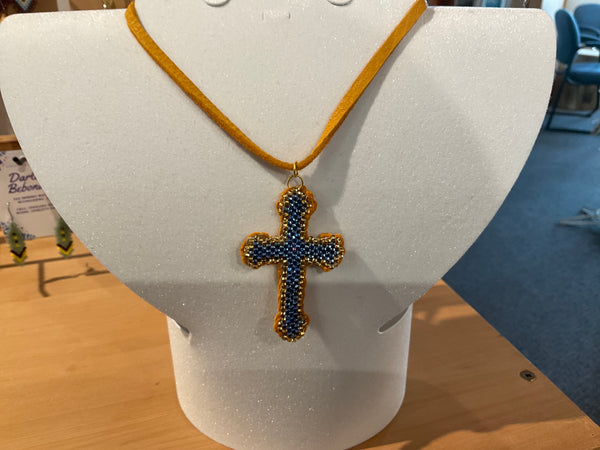 beaded cross necklace