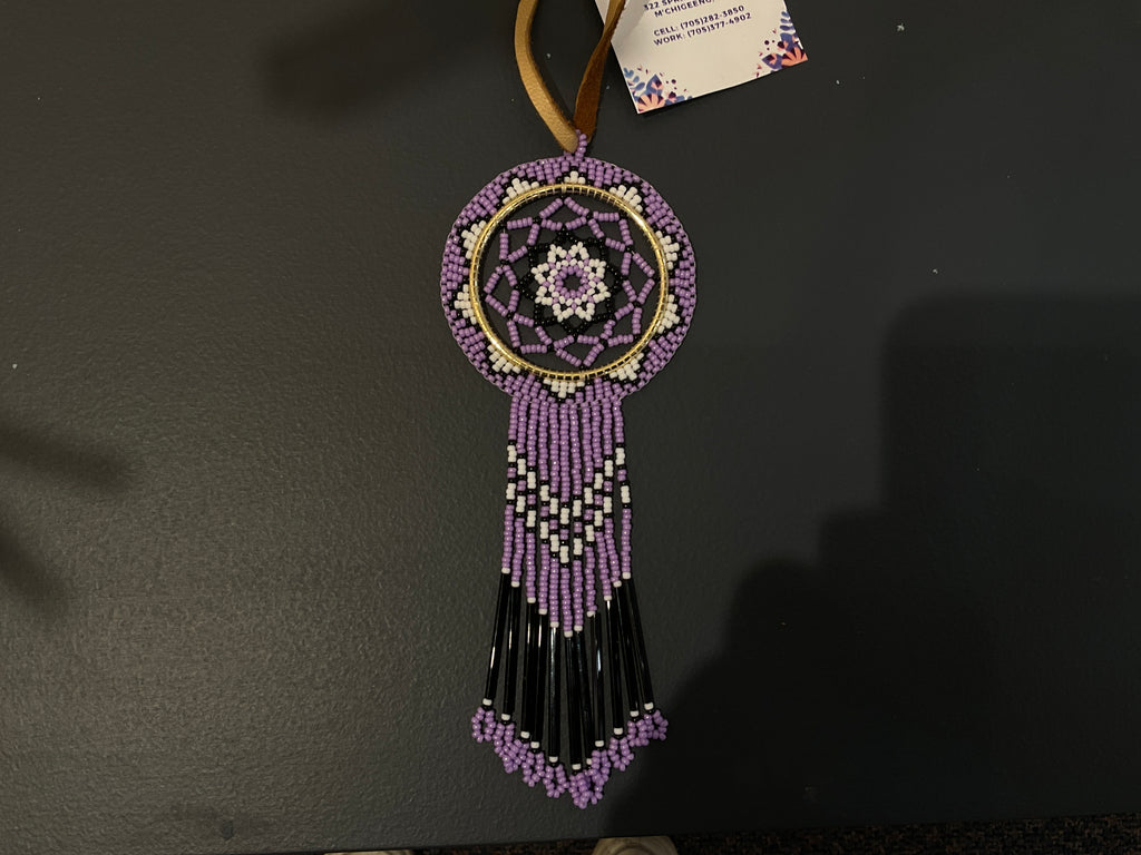 Purple, white, black beaded Dream weaver