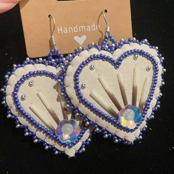 Blue Heart Earrings