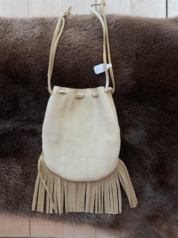Plain Fringe Drawstring Purse