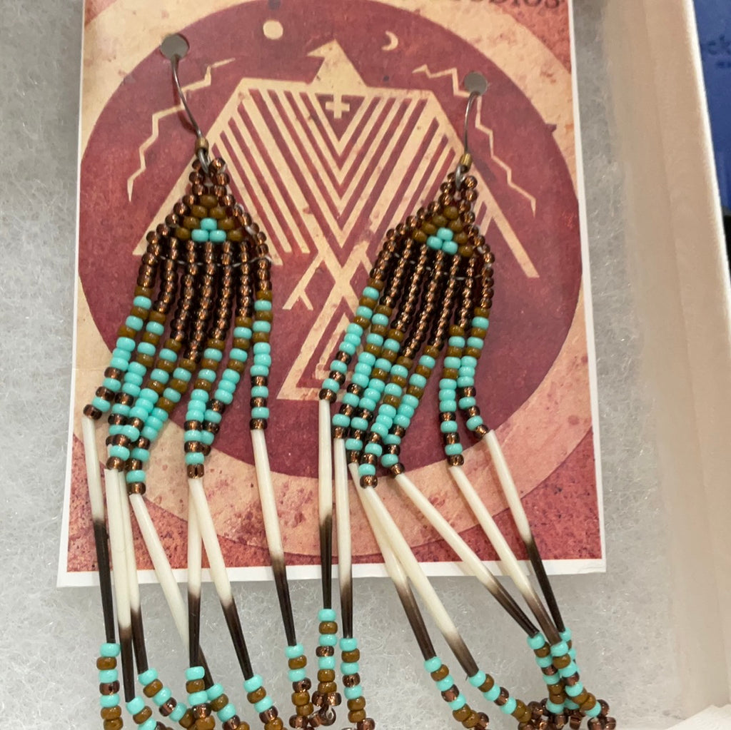 Beaded quill earrings