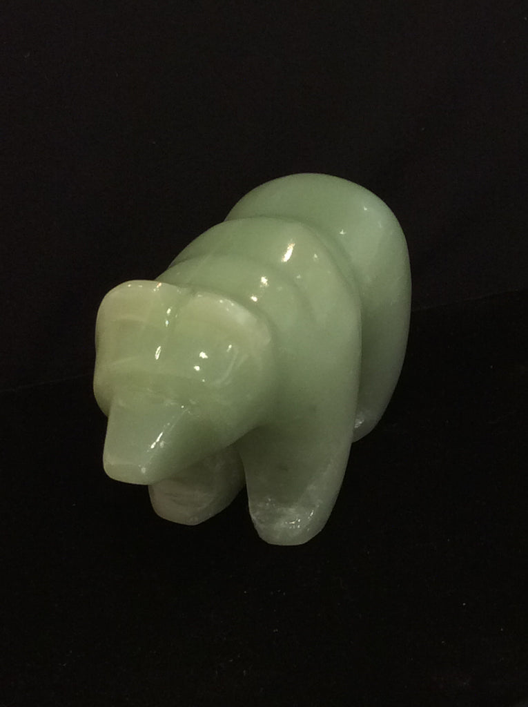 Jade alabaster bear sculpture