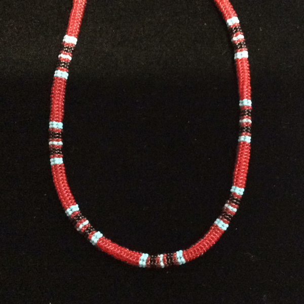 two beaded stitch necklace