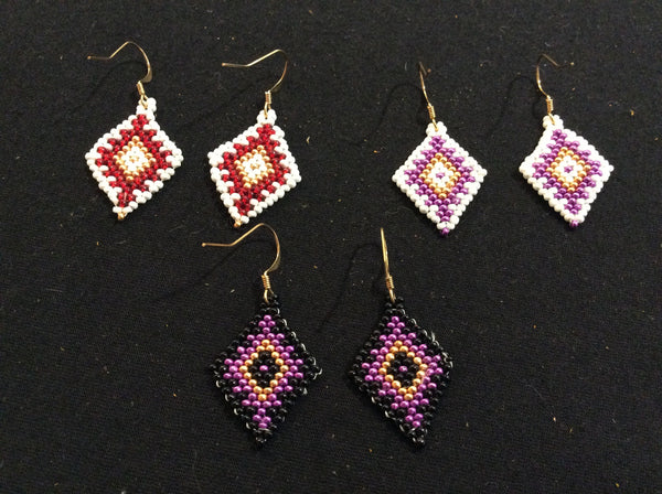 Diamond brick stitch earrings