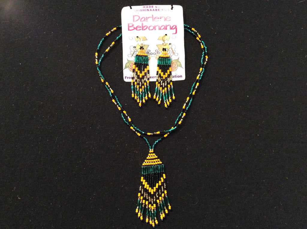 Fringe earrings and necklace set