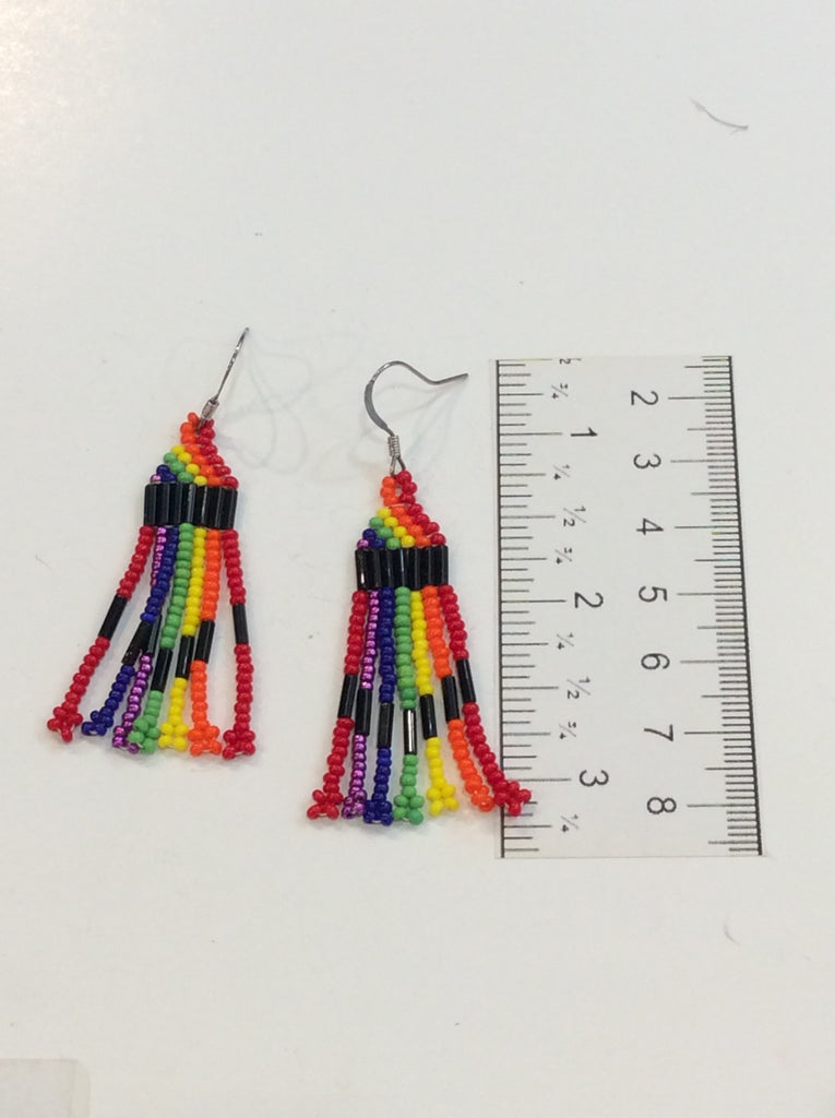 Rainbow fringe earrings